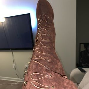 Brown Suede Platform Boot